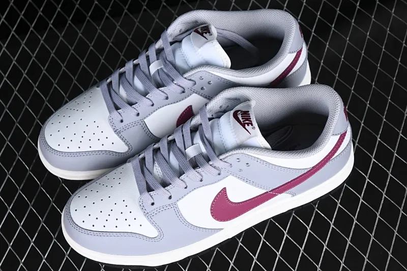 All categories Nk SB Dunk series Nk SB Dunk Low low-top sneakers Nk Dunk Low "Grey White" gray burgundy low-top retro sports and leisure sneakers DD1503-122